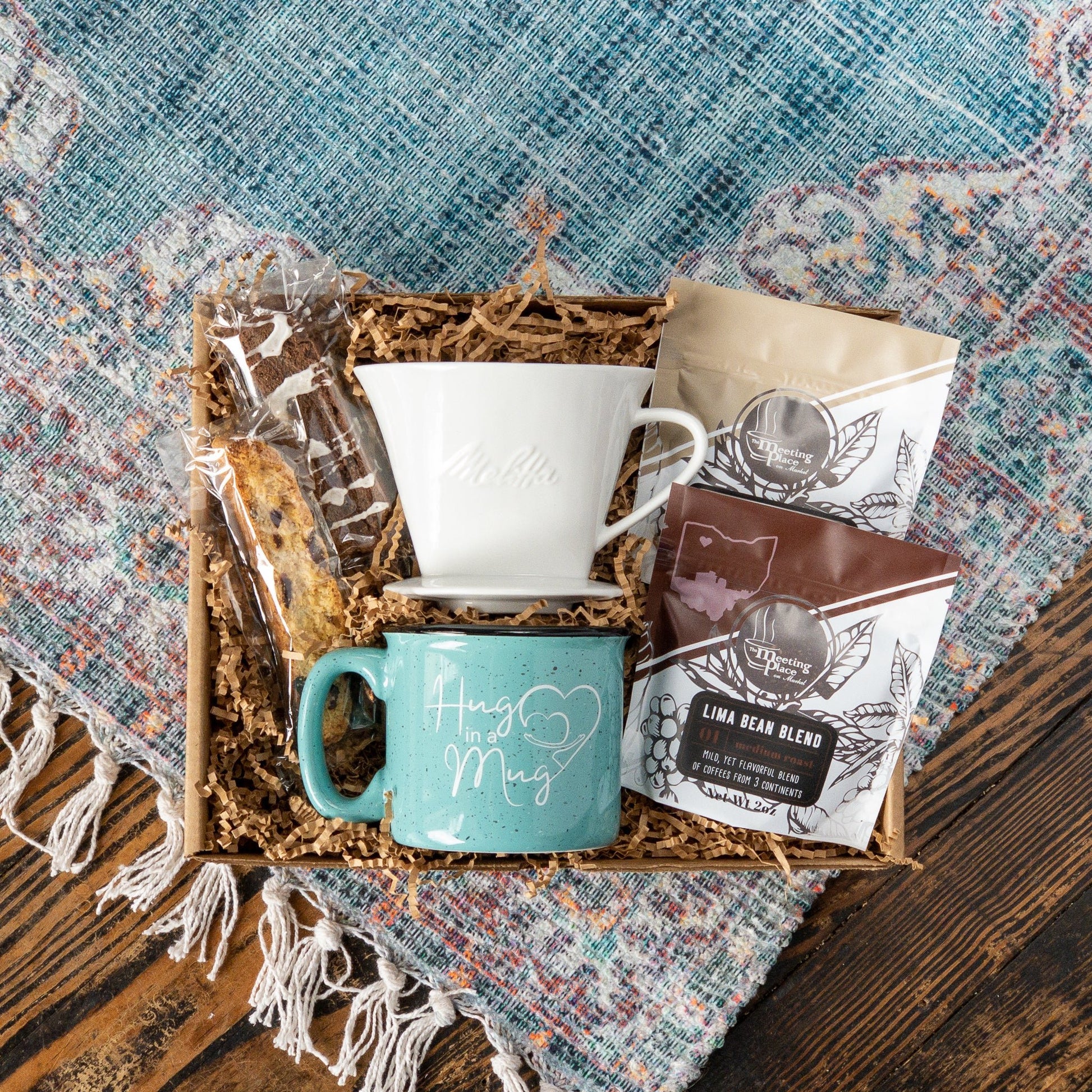 Hug in a Mug with Coffee and Baked Goods  Sympathy Gift Basket – The  Meeting Place on Market