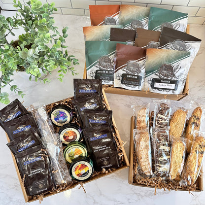 Mega Gourmet Coffee, Tea, Cocoa & Treats Gift Box | Serves 20 - 30 Corporate Gift Baskets - The Meeting Place on Market