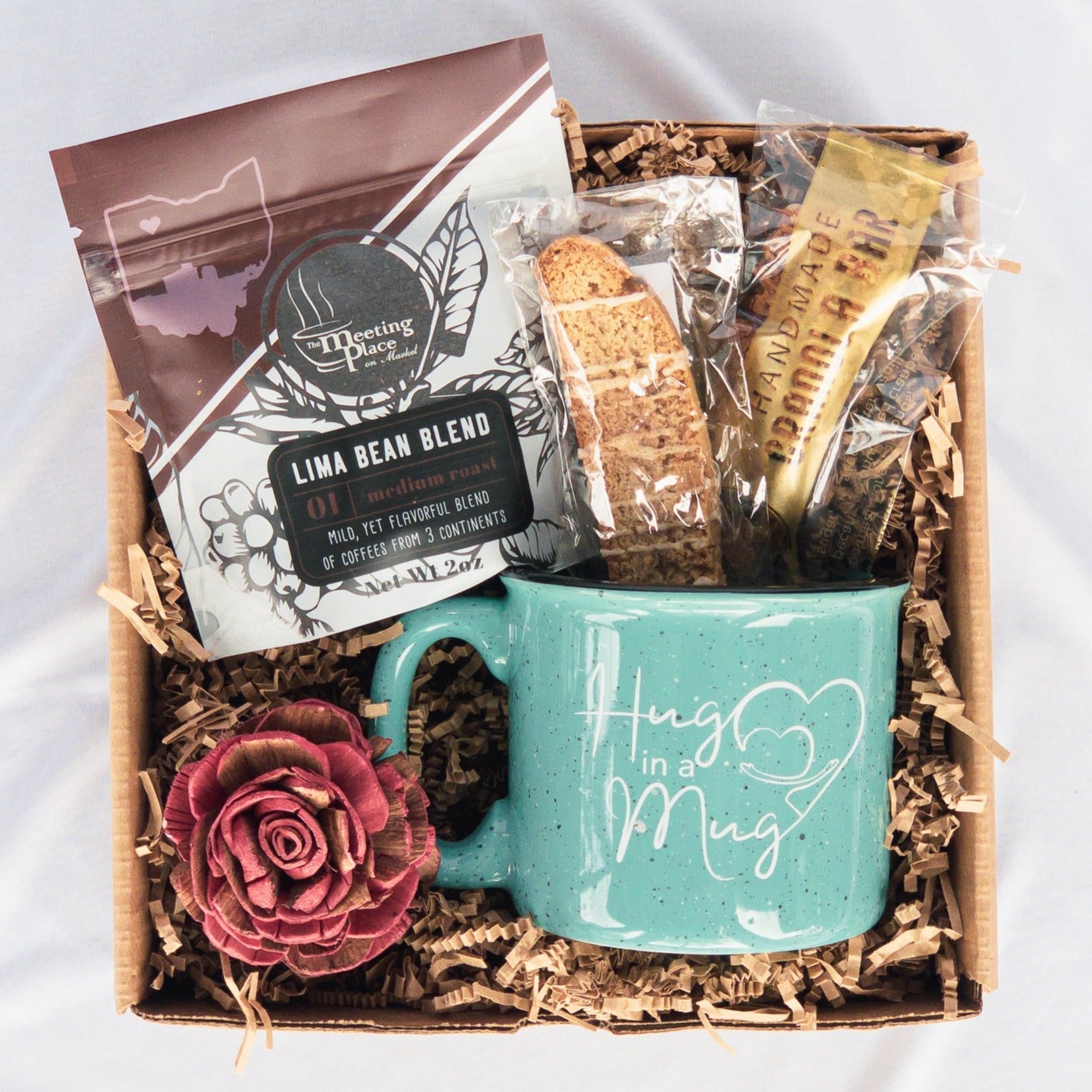 Mother's Day Gift Box, Hug in a Mug with Gourmet Coffee Mother's Day Gift Basket - The Meeting Place on Market