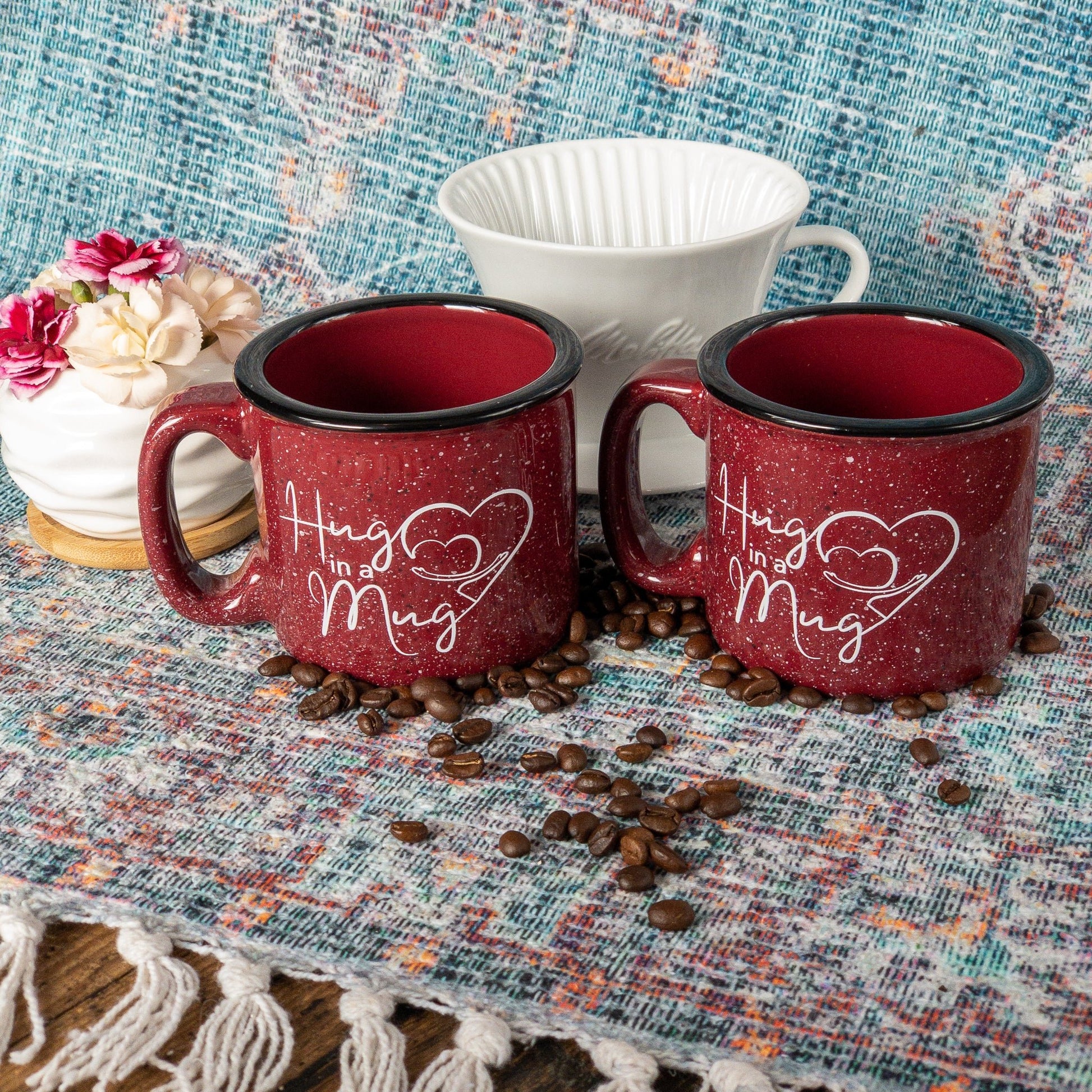 Pour Over Gift Set with Gourmet Coffee and "Hug in a Mug" Ceramic Mug Valentine's Day Gift Basket - The Meeting Place on Market