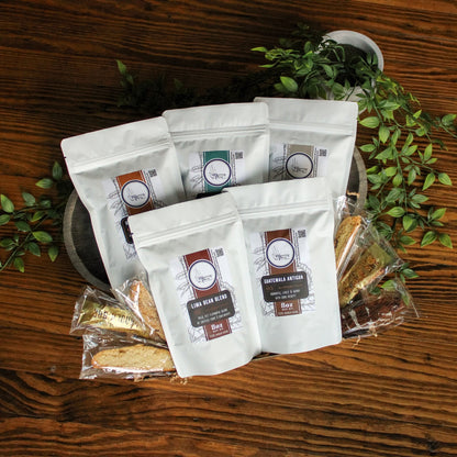 Premium Holiday Coffee Lover Gift Basket with 5 Flavored Coffees of the Season Christmas Gift Basket - The Meeting Place on Market