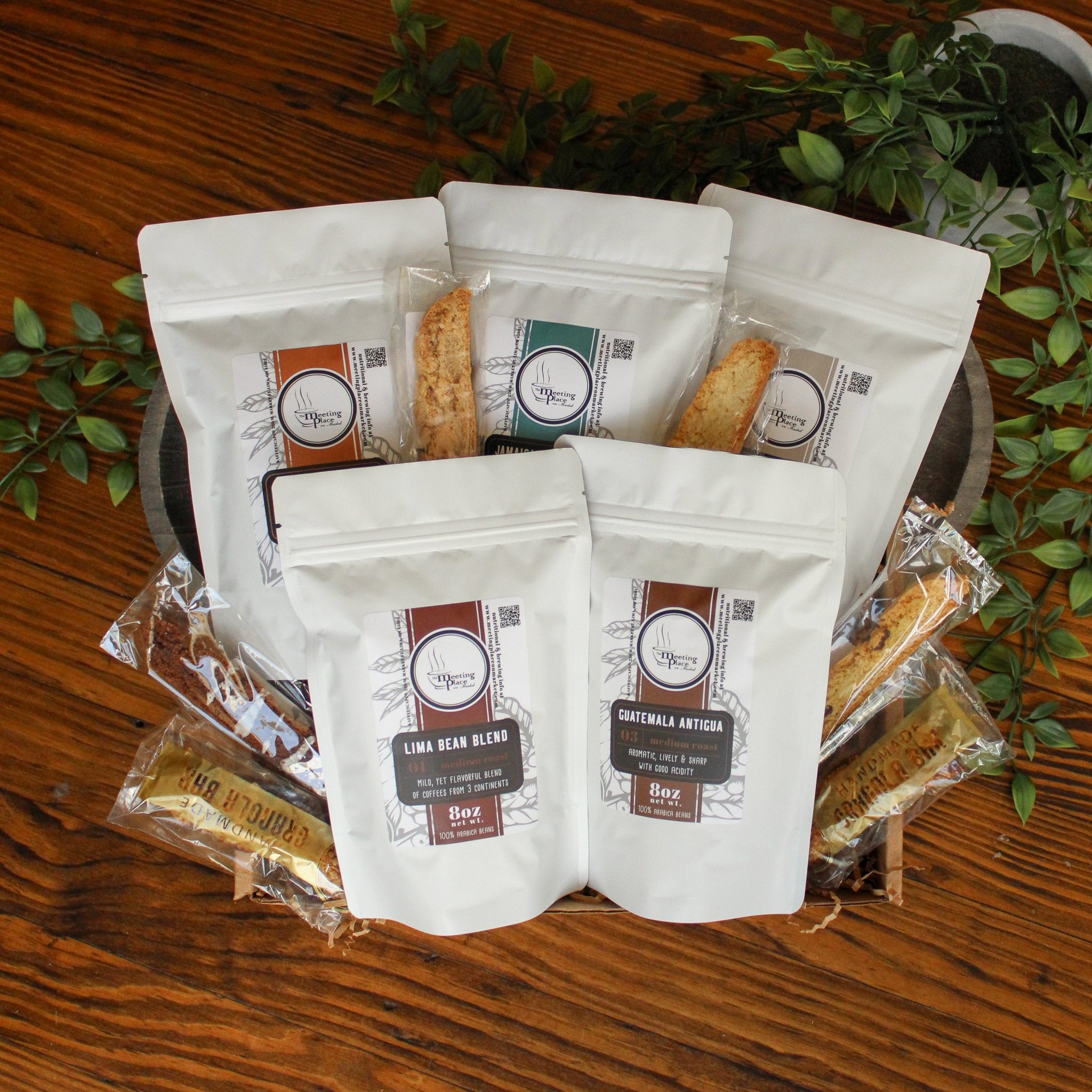 Premium Holiday Coffee Lover Gift Basket with 5 Flavored Coffees of the Season Christmas Gift Basket - The Meeting Place on Market