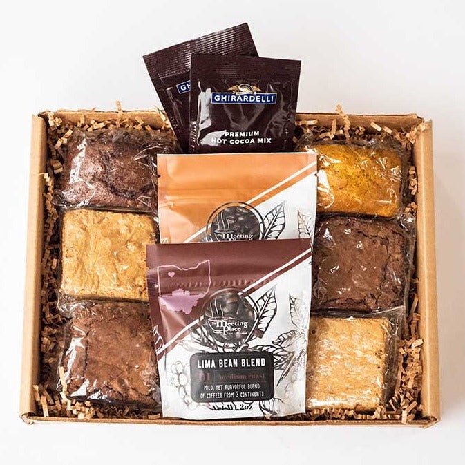 Sweet Treats Holiday Gift Basket with Coffee and Brownies Corporate Gift Baskets - The Meeting Place on Market