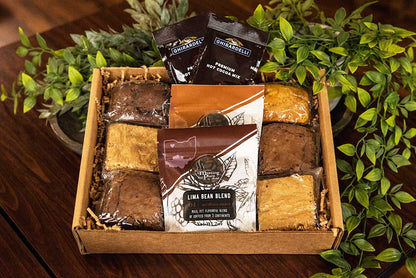 Sweet Treats Thank You Gift Box with Coffee and A Variety of Brownies Thank You Gift Basket - The Meeting Place on Market