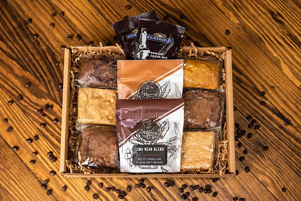 Sweet Treats Thank You Gift Box with Coffee and A Variety of Brownies Thank You Gift Basket - The Meeting Place on Market